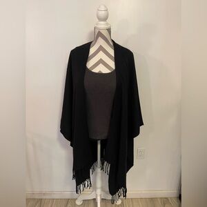 Black Fringe Shawl Wrap w/Sparkle